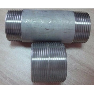 threaded black and galvanized pipe fitting nipple